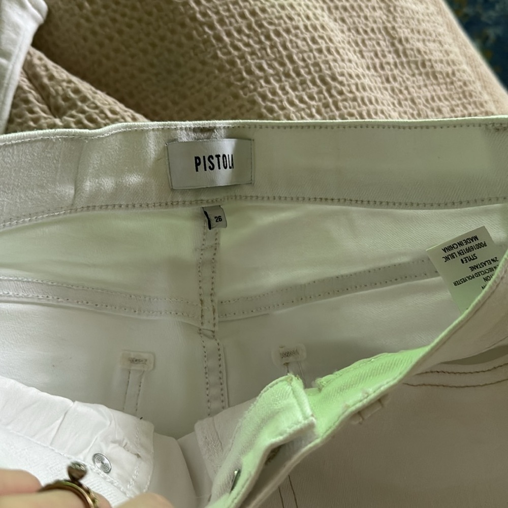 Pistola MONROE CROP Cigarette LE BLANC White Jeans 26 - Picture 5 of 6